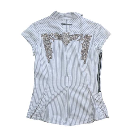 3J Workshop Johnny Was Button Front Embroidered Cargo Pocket Shirt Small - Picture 4 of 13